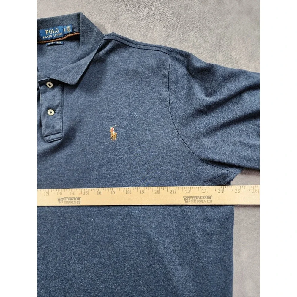 Polo Ralph Lauren Pima Soft Touch Long Sleeve Polo Golf Shirt Mens XL Navy